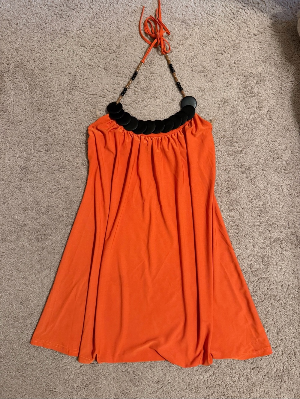 Sugar and Spice Orange Halter Necklace Dress